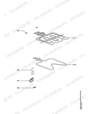 Взрыв-схема плиты (духовки) Aeg B5741-4-W   UK - Схема узла Electrical equipment 268